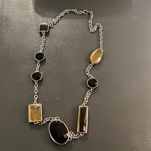 Long style chunky jewel necklace